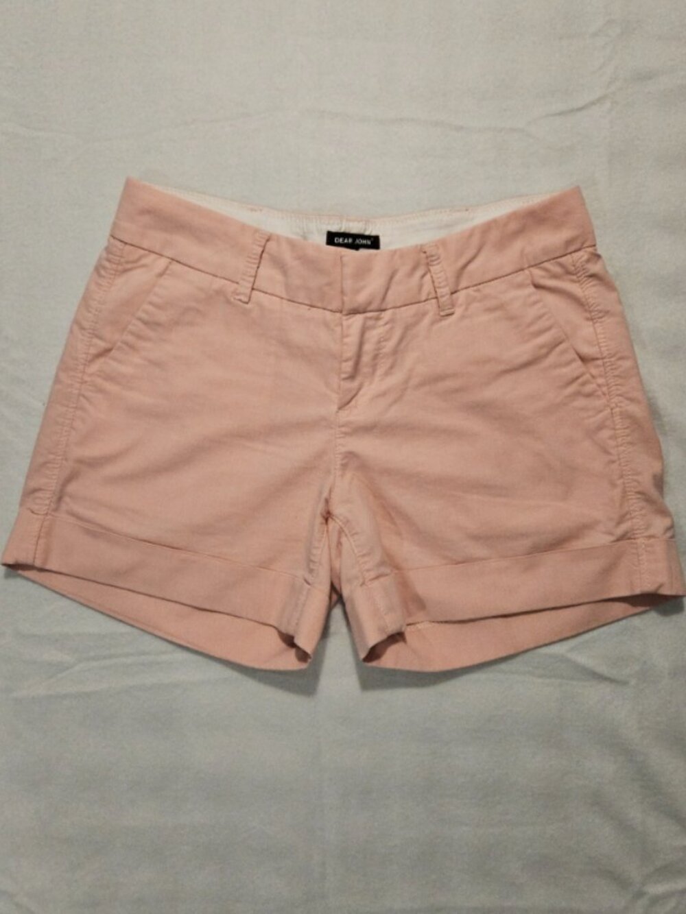 Dear John Textured Pink Cuffed Chino Shorts - 27